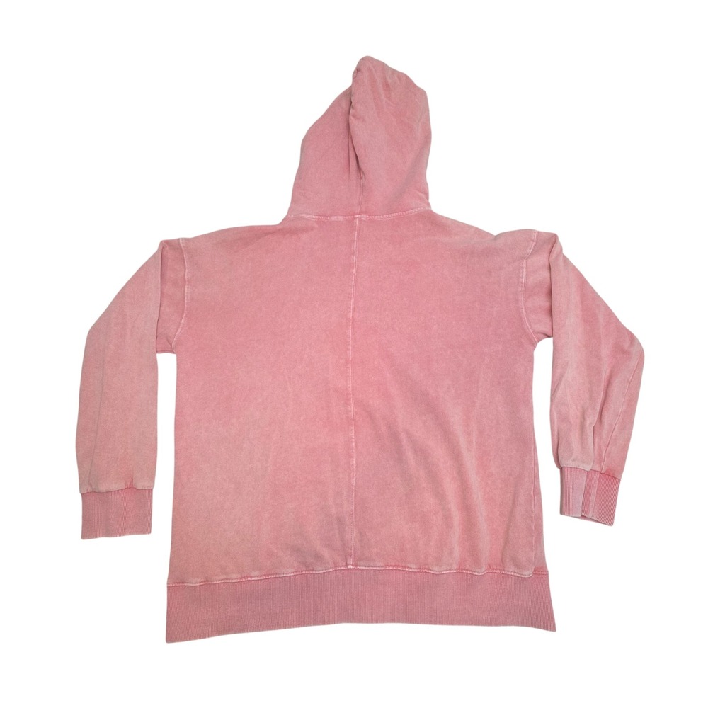 Easel Pink Mineral Wash Lightning Smiley Face Oversized Hoodie Large ET18167 - Picture 2 of 8